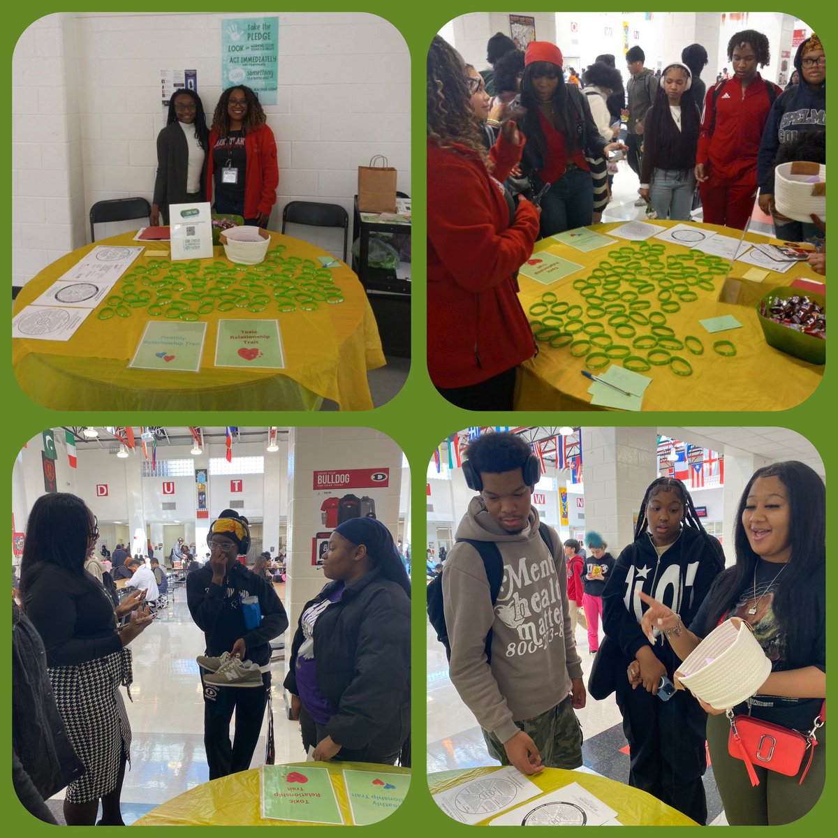 DHS Peer Meditation held our annual See Something Say Something initiative. We had our Social Worker Director @FaleshaReynolds helping give healthy tips to students and Ms. Kimble as our most trusted adult in the building. #sandyhookpromise # see somethingsaysomething @DHS_HCS