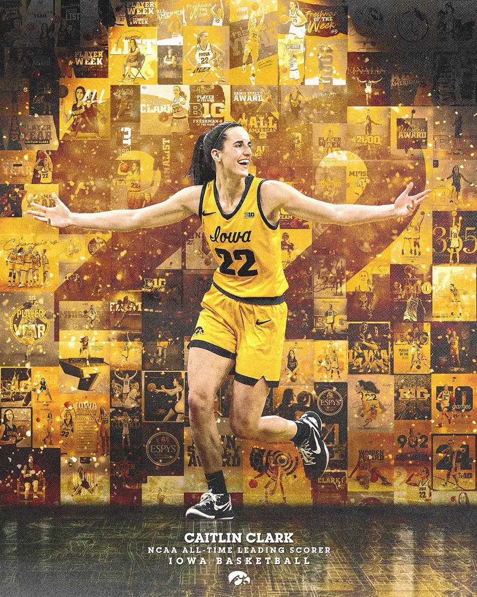 𝗥𝗲𝗰𝗼𝗿𝗱 𝗕𝗿𝗼𝗸𝗲𝗻. 𝗛𝗶𝘀𝘁𝗼𝗿𝘆 𝗠𝗮𝗱𝗲. @CaitlinClark22 x #Hawkeyes