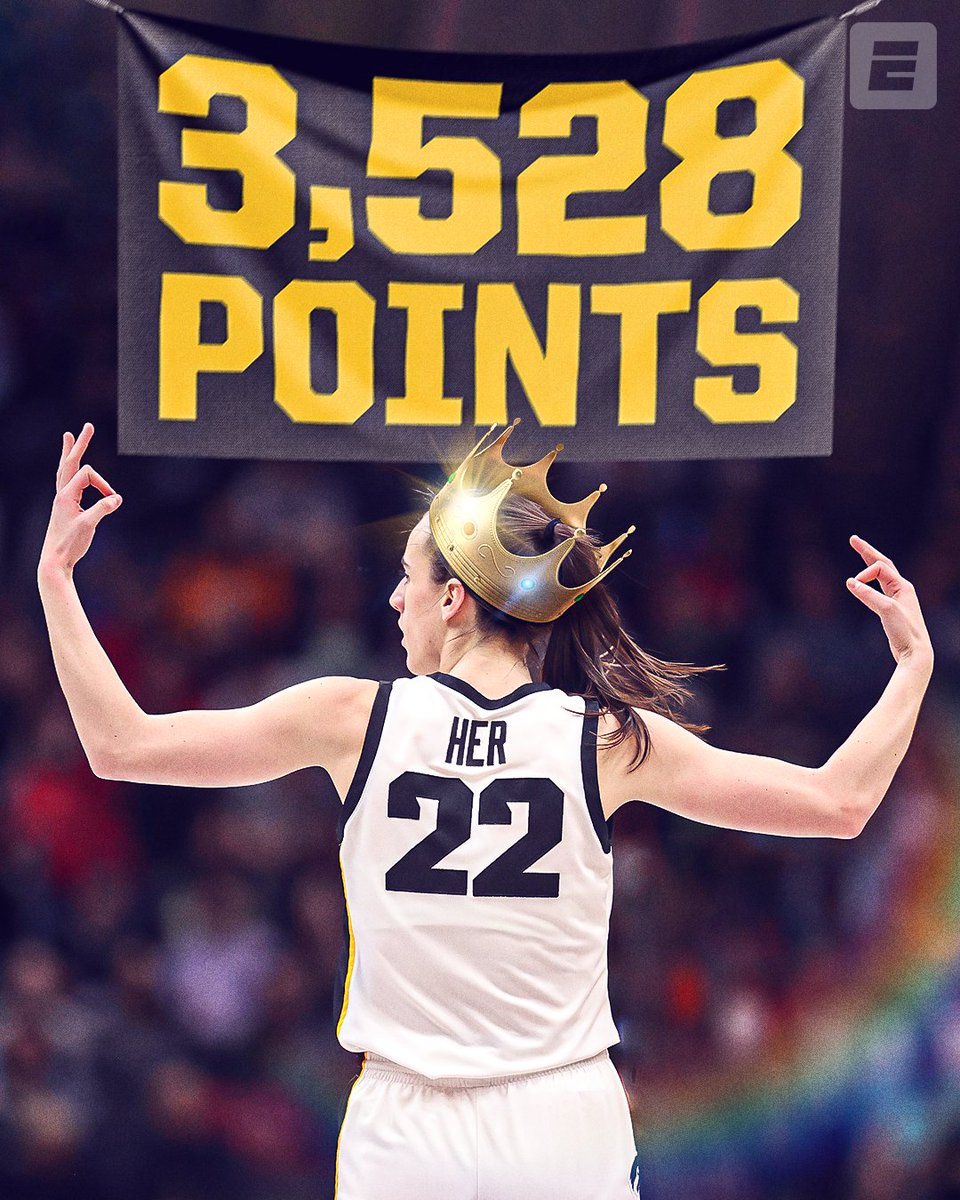 HER. 👑

Caitlin Clark passes Kelsey Plum to become the NCAA women’s all-time leading scorer 🙌