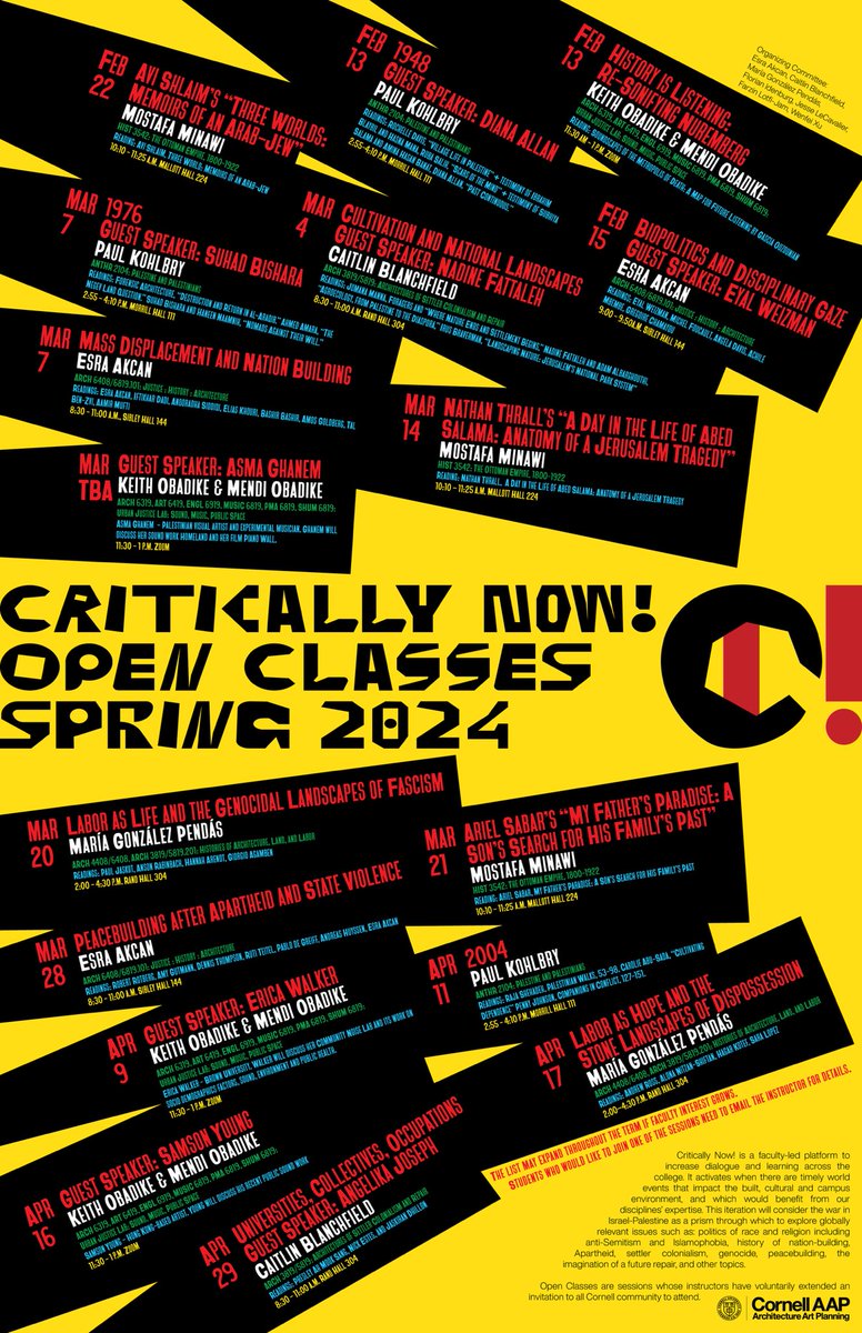 Check out our Open Classes for Critically Now! this Spring. ⁦⁩ ⁦<a href="/CornellAAP/">Cornell AAP</a>⁩ ⁦<a href="/GlobalCornell/">Global Cornell</a>⁩