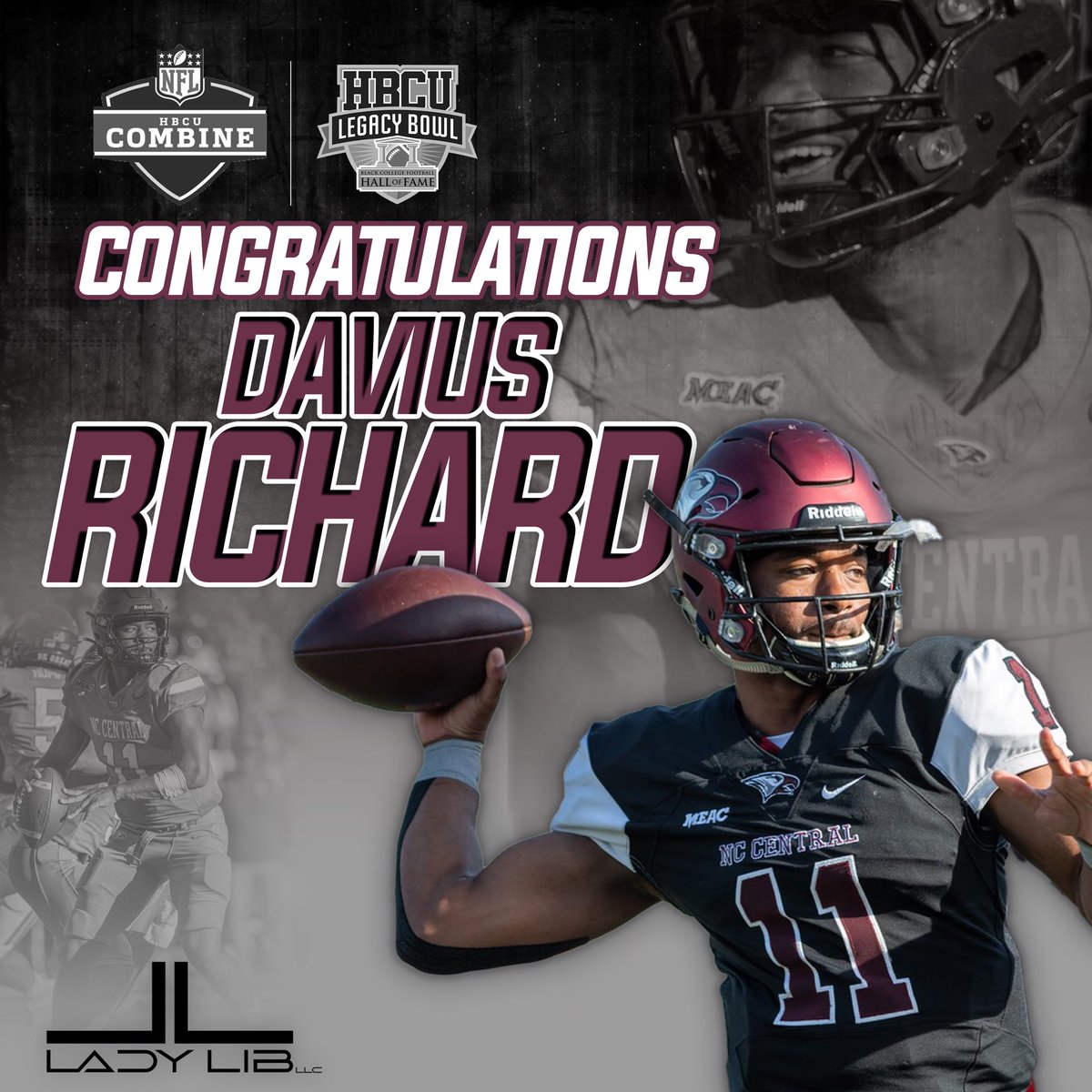 ladylib1922's tweet image. Congratulations to our client, @DaviusRichard on his elevation to the NFL HBCU Combine and @HBCULegacyBowl game. Tune in to @nflnetwork for combine and game coverage. @BCFHOF 
#nflagent #NFL #CFL #XFL #UFL #USFL #NFLDraft #womeninsports #football #cfb #nil #big12 #aac #acc #pac12…