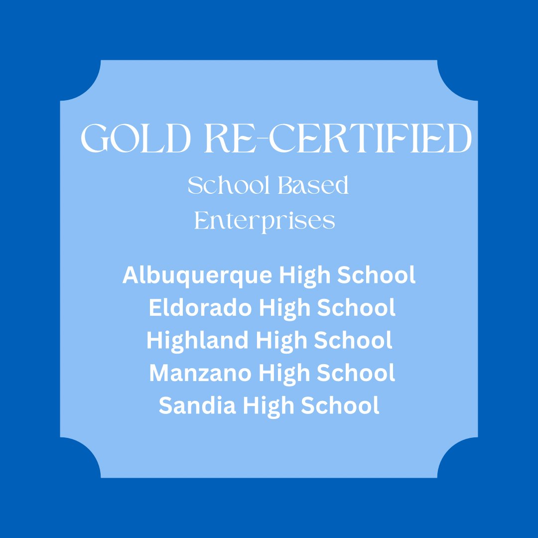 NMDECA's tweet photo. Congratulations to New Mexico DECA’S 2024 Certified School-based Enterprises!!!!
We are so proud of our amazing chapters!!!
#NMDECA #IAMNMCTSO #DECASBE #NOLIMITS https://t.co/LoVb7ozraB