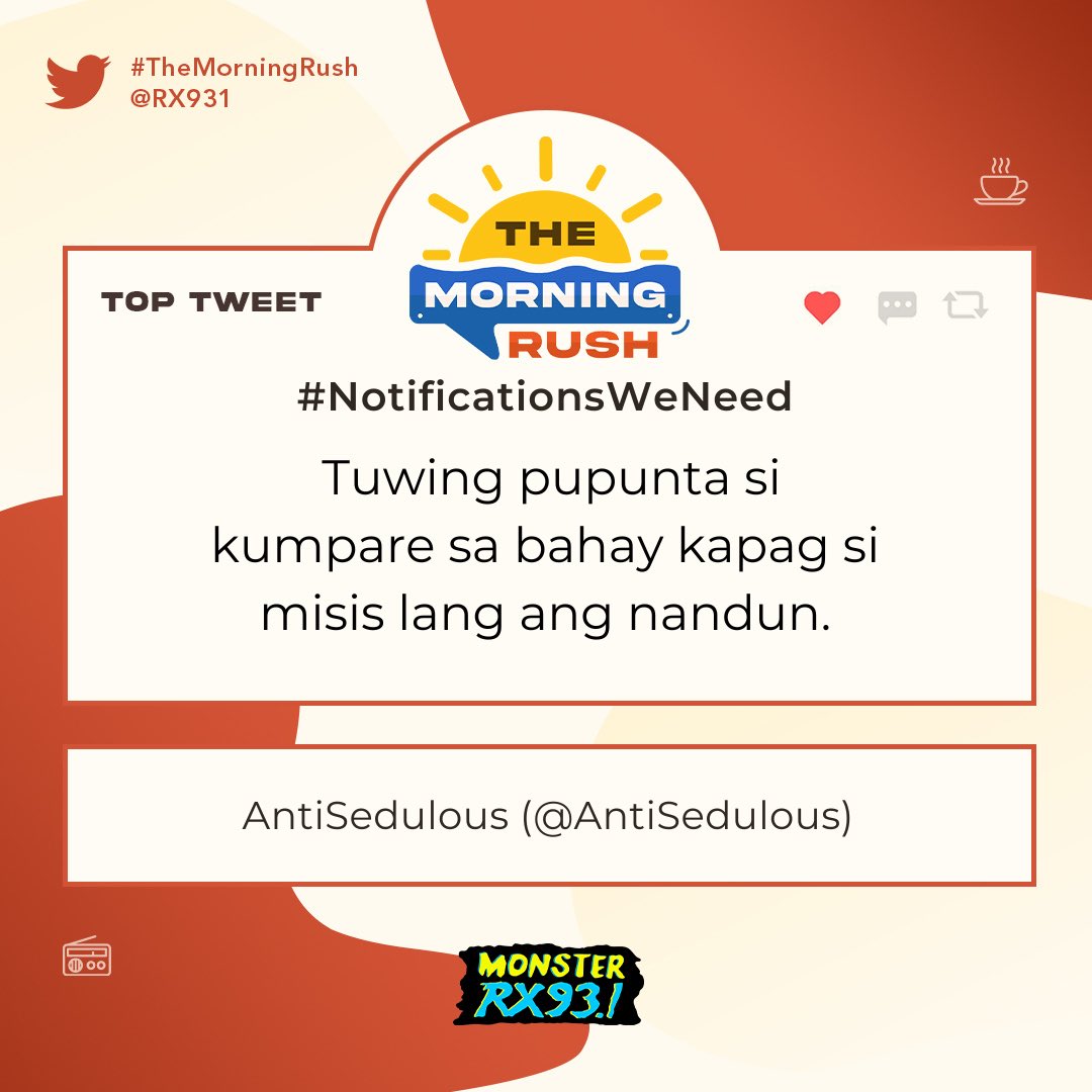 RX931's tweet photo. Top Entry: #NotificationsWeNeed from @AntiSedulous #TheMorningRush https://t.co/MC2Yas57Vb