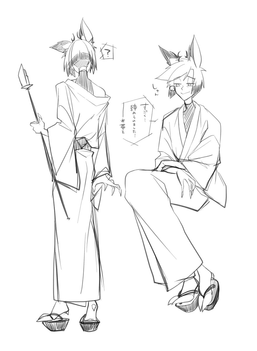 これはヘキに正直に描いた和装の🦌ちゃん 