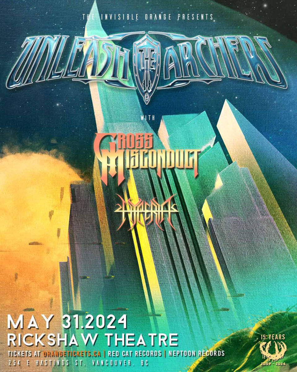 RickshawTheatre's tweet photo. 🏹 JUST ANNOUNCED 🏹
@UnleashArchers return to the Rickshaw to celebrate the release of their new album, 'Phantoma'! Join them on May 31st with guests,  @GMMetal666 &amp; #Hyperia.
TIX: https://t.co/tzyadXUTE1
ON SALE NOW🎫
RSVP: https://t.co/GZEIze3h2V

Presented by @InvisiblOrange. https://t.co/JcVKthL9P2
