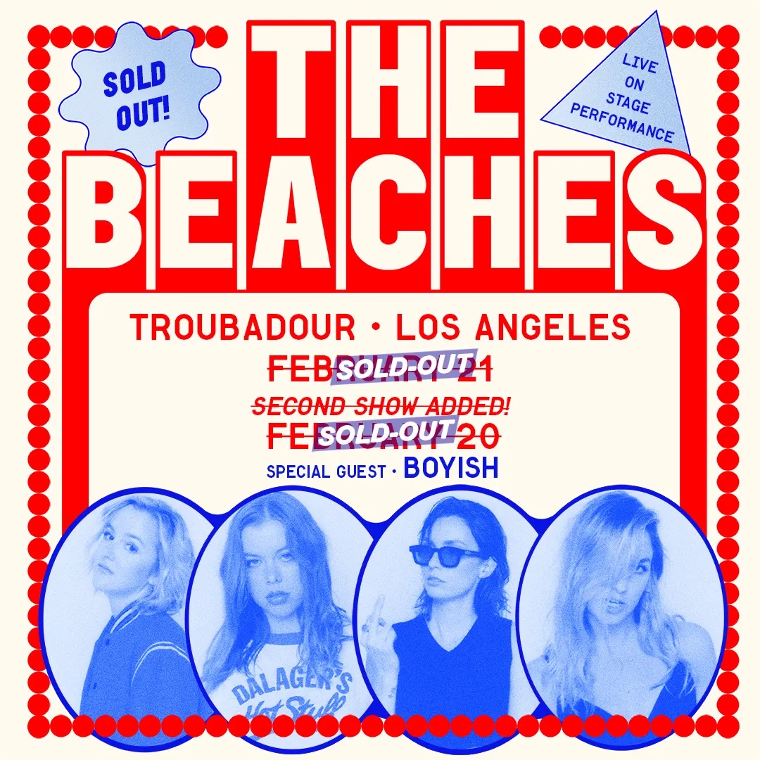 Last night was so much fun, we just *had* to do it gain 🔥🤩 Set times are here for tonight's SOLD OUT show! 7:00pm - Doors 8:00pm - @boyishmusic 9:00pm - @thebeaches