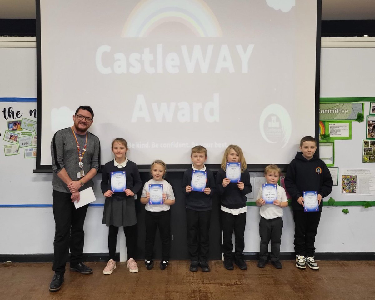 WeAreCastleway's tweet photo. Well done to all those who received #CastleWAY awards today! You have all shown how doing things the #CastleWAY makes our school such a special place to be. #BeKind #BeConfident #BeYourBest #ThatsTheCastleWay https://t.co/byJ2vHOxws