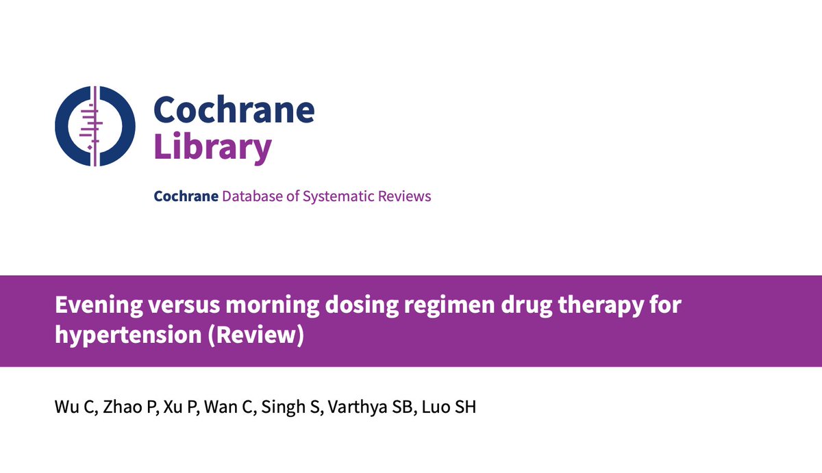 🆕#hypertension publication alert!🚨 🔍🧑🏽‍💻Our @CochraneLibrary review on evening vs morning dosing considers evidence from 25 studies that randomised more than 3,000 people: tiny.cc/pm-am-htn #SystematicReview #prescribing #HighBloodPressure