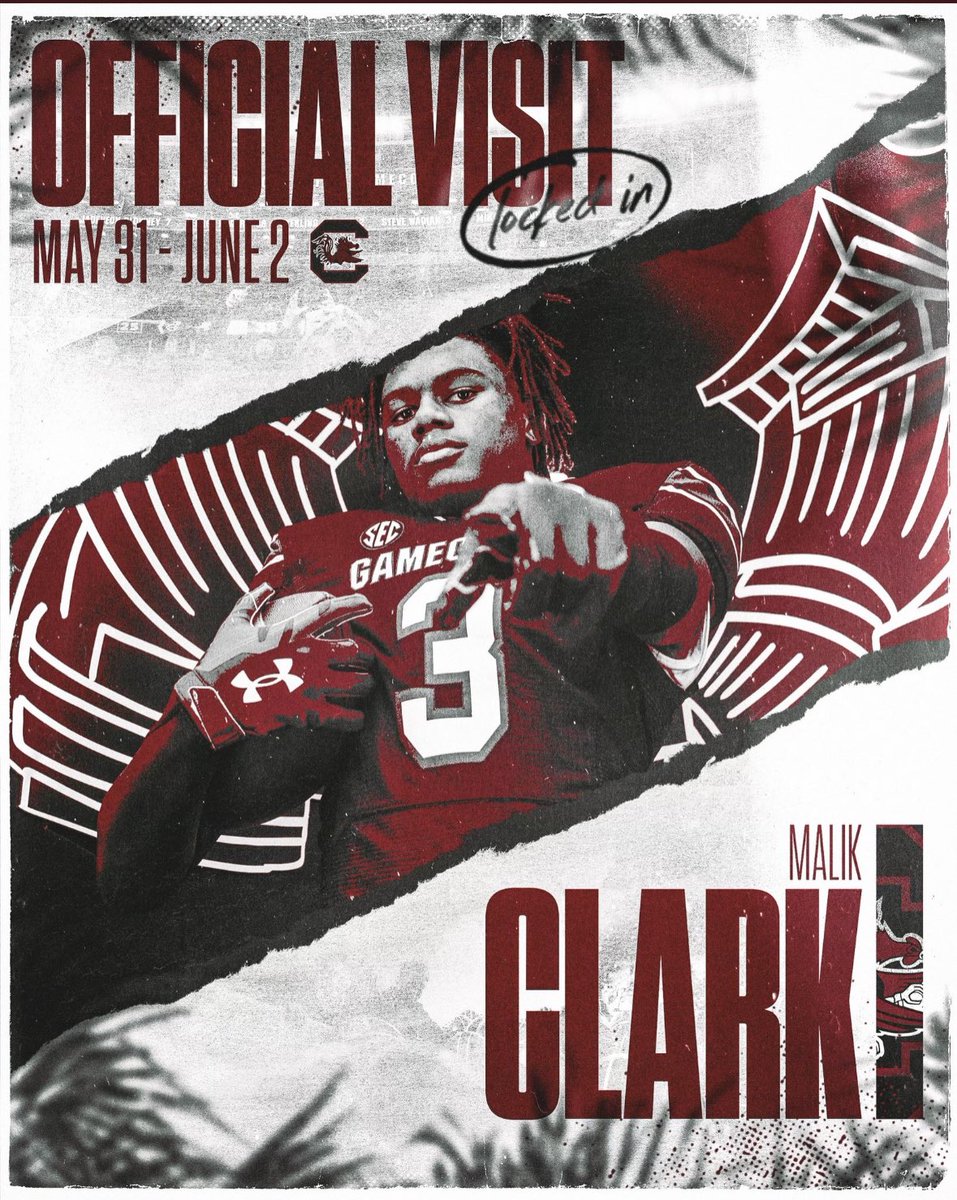 I will be at @GamecockFB May 31- June 2nd for an Official Visit 🤙🏾🐔 @CoachSBeamer @CoachColey @P_Ellsworth_USC @adamgorney @SWiltfong247 @RivalsFriedman @GHamiltonOTF @On3Recruits @247Sports @CraigHaubert @CharlesPower @TheUCReport @MohrRecruiting @Rivals @RivalsPapiClint