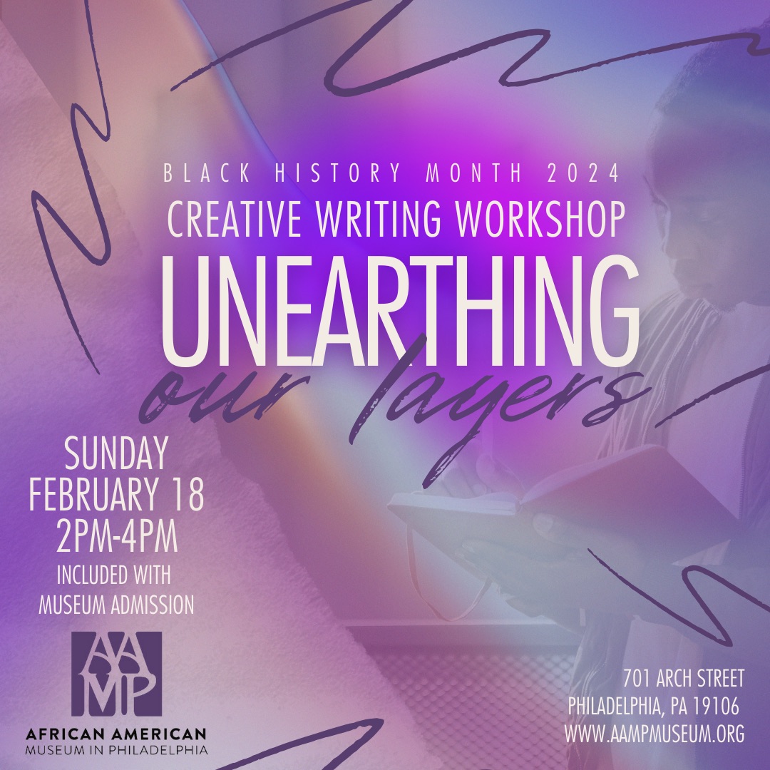 This weekend, February 18th, from 2 pm - 4 pm, AAMP will be hosting a poetry-based immersive writing workshop led by Nina 'Lyrispect' Ball, titled Unearthing Our Layers. We will utilize poetic expository, rhyme, and traditional short-form poetry to explore current events.