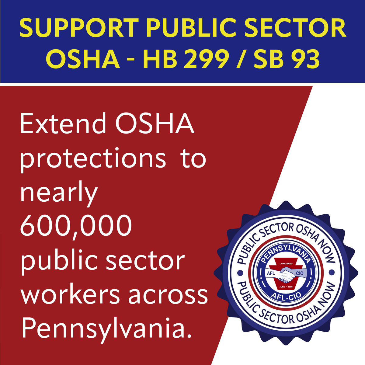 PaAFL_CIO's tweet photo. Public sector workers deserve consistent and comprehensive safety standards. Public sector workers deserve the same protections afforded to private sector employees under OSHA. #PublicSectorOSHA #PAAFLCIO https://t.co/LdZN6plzXe