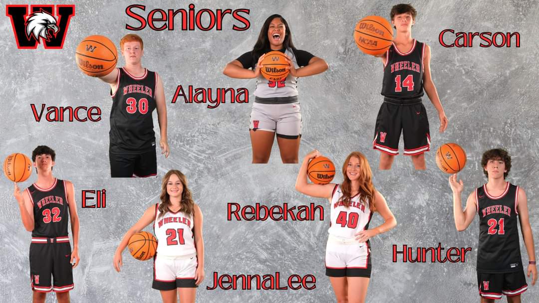 WheelerBasketb1's tweet photo. Thank you to Rebekah, Alayna, Jenna Lee, Hunter, Carson, Vance  and Eli for their dedication to Wheeler basketball!  Great year for both teams. You have provided many joyous times for us fans. We will miss you! Good luck in the future! https://t.co/OH3Ze5Ixa0
