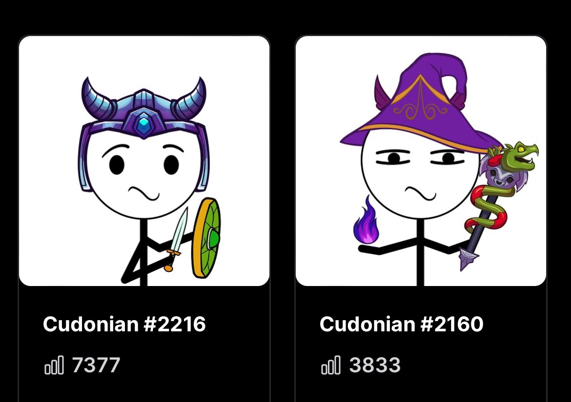 My 4 <a href="/CudoniansNFT/">CUDONIANS (NFT)</a> I picked up for FREE! Free mint on <a href="/StargazeZone/">Stargaze ✨🔭</a> 🔥