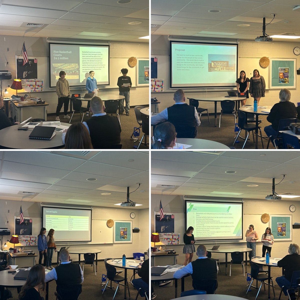 Our 8th graders researched, budgeted, and designed a new community/recreation center and presented their ideas to our Liberty Parks and Rec Department today. It’s fun to see the creative ideas our students develop and how passionate they are about our community. #dmsleads