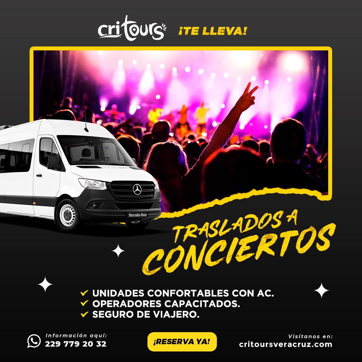 cri_tours's tweet photo. ¡No te pierdas los mejores eventos con #CriTours! 🚐✨Renta una de nuestras unidades y disfruta del viaje hacia momentos inolvidables. Somos tu mejor opción en renta de transporte turístico en #Veracruz 🌟🎉 
#CRITours #TeLleva #EventosInolvidables #conciertos #viajaresvivir https://t.co/6qERACrpyf