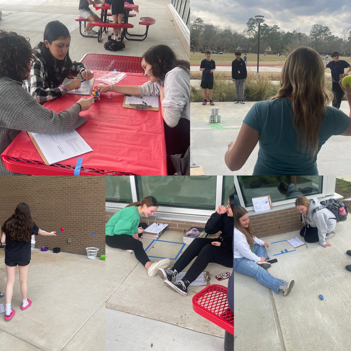 KMS 8th grade Science exploring Newton’s Laws of Motion hands-on! @coachsternerKMS @MsThomason_KMS 🥼❤️🖤#KMSCougarPride #DoingScience #HumbleISD_2ndSci #AwesomeTeam