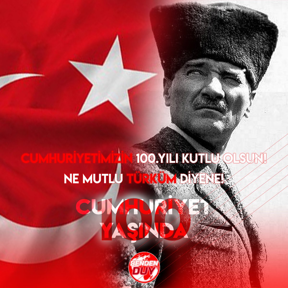 benden_duy's tweet photo. 🇹🇷 Cumhuriyetimizin 100.yılı kutlu olsun.  
.
Gösterdiğin yolda gösterdiğin hedefe!
.
Ne mutlu Türküm diyene! ❤️
.
(Önceki hesabımızda yaptığımız paylaşımı burada tekrardan paylaşmak istedim. Çünkü bu yıl dönümü her zaman aklımızda bulunacak ve bize yol gösterecektir.) https://t.co/q9v5KE6opS