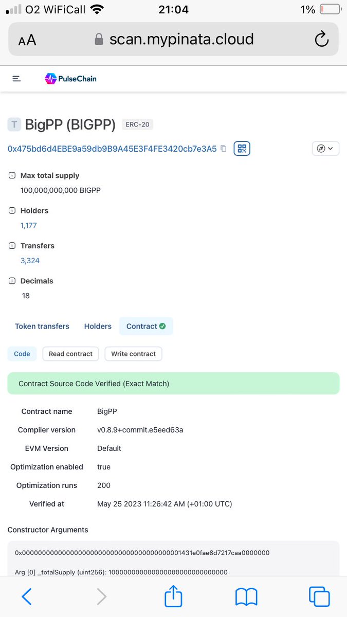 How many other memes got verified as early as us?

$BIGPP #PulseChain