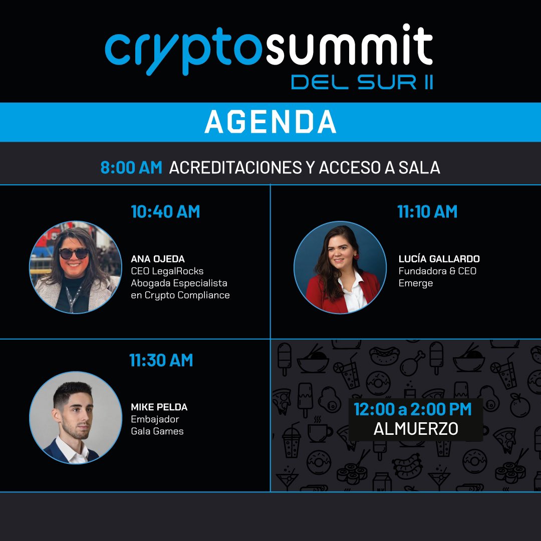 Interested in learning more about Hive, web3 and blockchain, and currently  in Paraguay or LATAM? Tomorrow @arlettemsalase will be speaking at Crypto  Summit del Sur, schedule below 👇