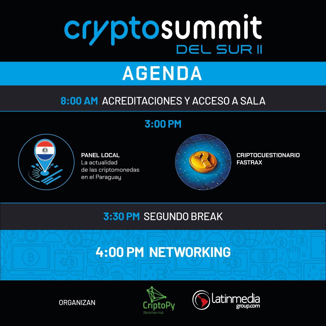 Interested in learning more about Hive, web3 and blockchain, and currently  in Paraguay or LATAM? Tomorrow @arlettemsalase will be speaking at Crypto  Summit del Sur, schedule below 👇