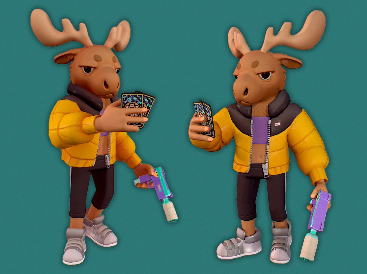 pixeIdeer's tweet image. Some fan art of Moose Salto from @FVFgame! 🔫 To be honest I already really hate the final outcome, but I do still like the sculpt so I am posting that as well. :')