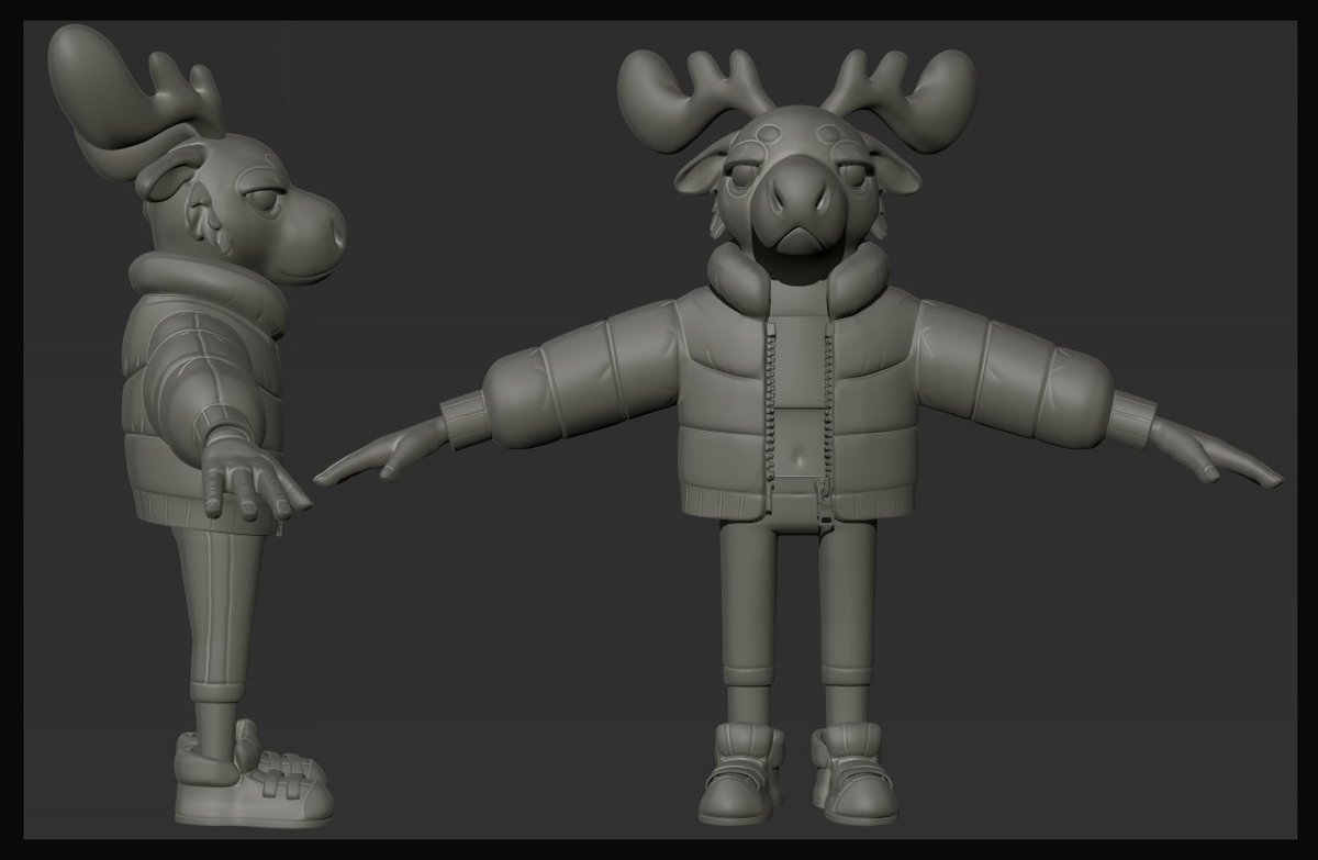 pixeIdeer's tweet image. Some fan art of Moose Salto from @FVFgame! 🔫 To be honest I already really hate the final outcome, but I do still like the sculpt so I am posting that as well. :')