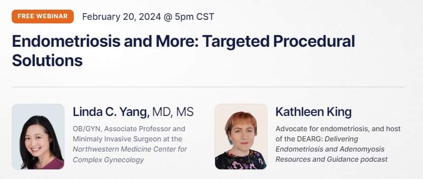 Be sure to join us for a discussion on #endometriosis with Dr Linda Yang 20th Feb Free registration on tell.health/endo-webinar You can submit questions ahead of time on info@tell.health.com