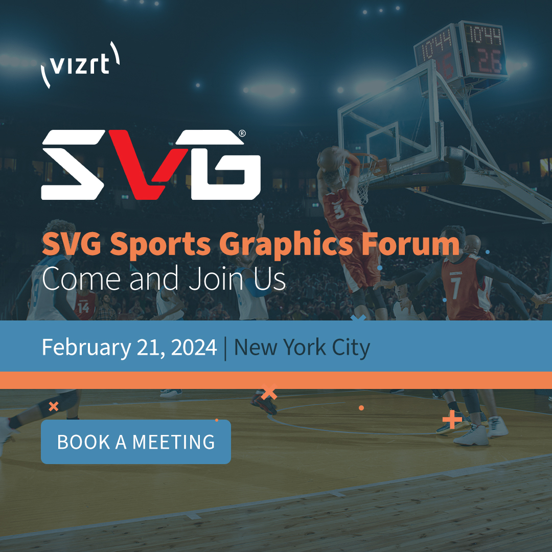 vizrt's tweet photo. The @SportsVideo #SportsGraphicsForum is taking place in NYC next week and we can’t wait to hear from @ESPN on how they’re using #VizEngine 5.
Plus, Vizrt's Thomas Nelson will be on an exciting panel!
Register now: https://t.co/ou5jVXVkW9
#ViewerExperience #SportsGraphics https://t.co/awFQMtIgET