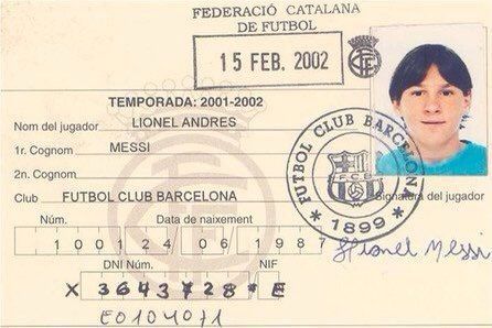 Messismo10's tweet photo. Hace exactamente 22 años, Lionel Andrés Messi era registrado como jugador de Barcelona. El resto es historia. https://t.co/45YJS5WP5S