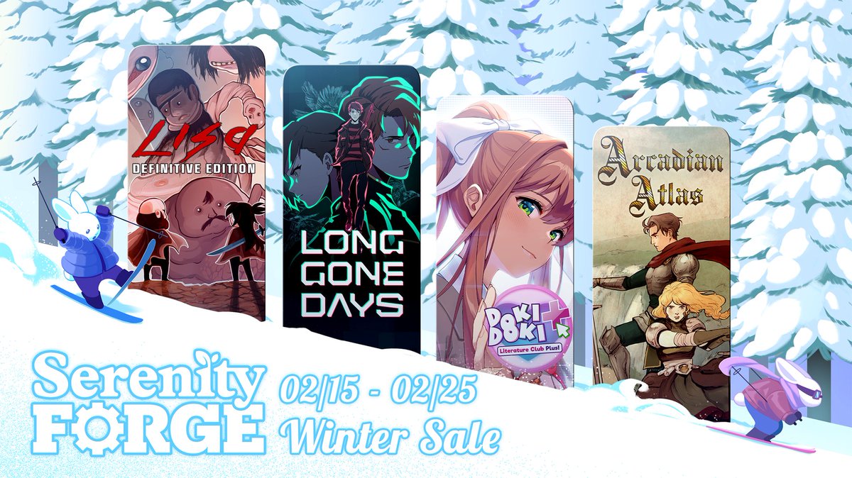 Don’t miss the chance to get ALL of our titles at a discount on Nintendo Switch!

Save up to 80% on more than a dozen titles, including:

💔 LISA: Definitive Edition

🗣️ Long Gone Days

💚 Doki Doki Literature Club Plus!

⚔️ Arcadian Atlas

Nintendo Store: nintendo.com/us/search/#q=s…
