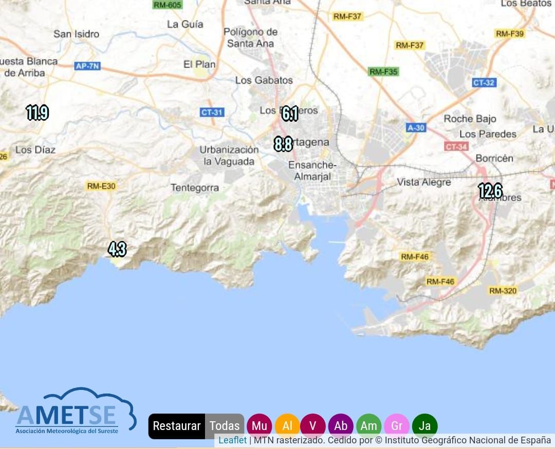 DESOLADORES DATOS 😞☀️ 

Los datos de precipitación que comparten nuestros compañeros de <a href="/meteocartagena/">Meteo Cartagena</a> de las lluvias en esta ciudad son terribles.

➡️ mensual (febrero): 0 mm
➡️ anual 2024: 1 mm
➡️ Hidrológico (desde 1 octubre): 7 mm

Datos Red MeteoSE. buff.ly/3rX1It2