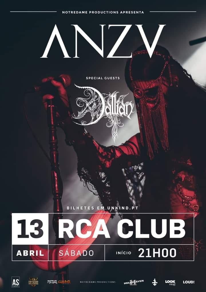 NeKronos's tweet image. ANZV - Concerto em Lisboa!
Convidados especiais: DALLIAN
➡️ 13 Abril | @RCAClube | Lisboa
BLHETES:
➡️ 13€ PRÉ VENDA - 15€ Próprio dia.
➡️ Venda Online: shorturl.at/jABZ5
➡️ Bilhetes físicos - Loja Carbono Amadora (14€)

Notredame Productions
#ANZV
#Dallian #RCAclub