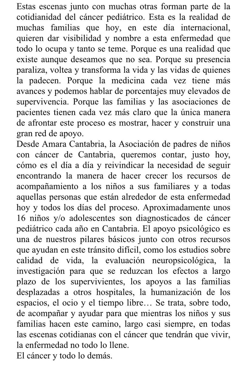 Día internacional del niño con cáncer