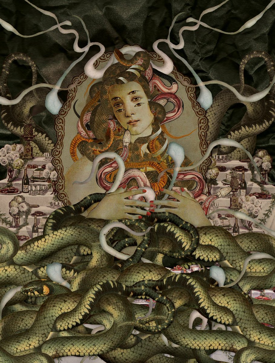 There is a feast on the table before 8 in the morning. It’s the first breakfast on the eve of my skin change.

The first breakfast
collab w/<a href="/cavernicollage/">Beth Cabrera ✂️⚡</a> 
🔗🐍