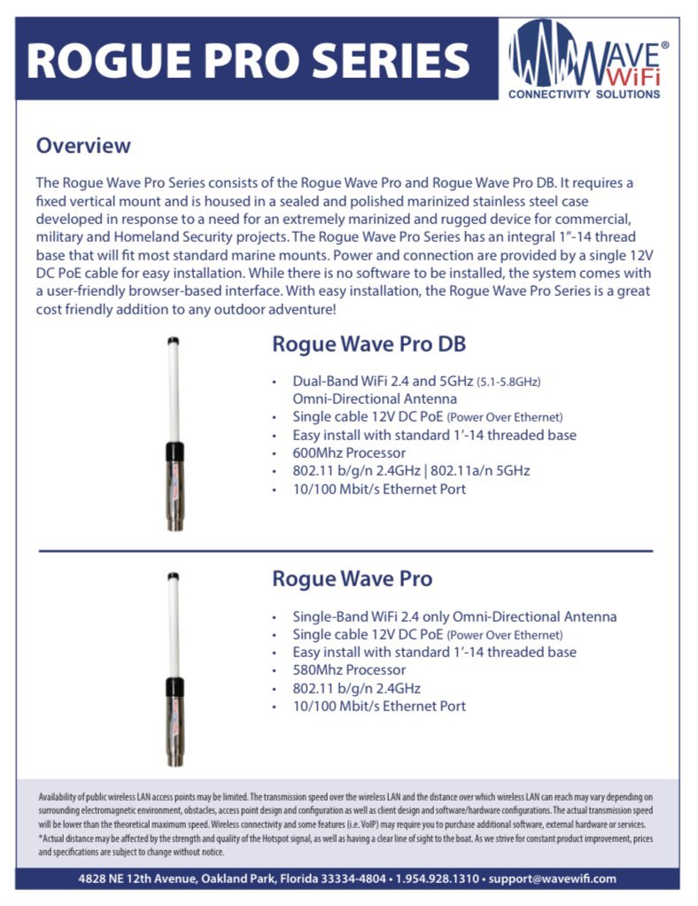 _WaveWiFi_'s tweet photo. The Rogue Pro DB enhances your boating experience by effortlessly connecting to Marinas and nearby networks. Our Rogue Series products enable boaters to connect to FREE WiFi networks and avoid unnecessary costs. 

#wavewifi #marineelectronics #boatwifi #marineinternet #starlink https://t.co/hkog8jVOSw
