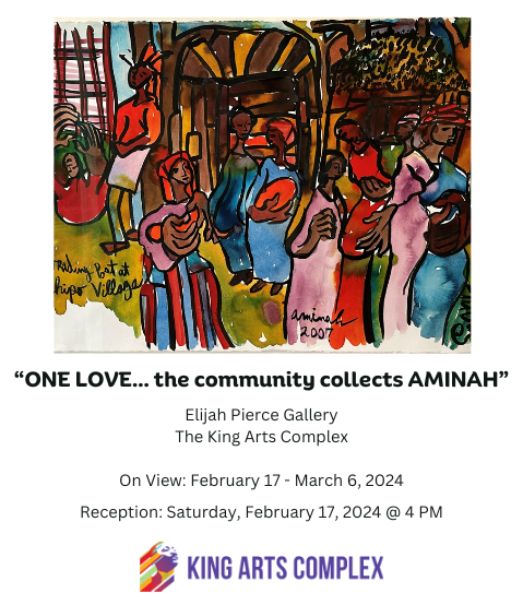 We invite you to join us as we celebrate Aminah Robinson this weekend. Don't miss the opening reception for 'ONE LOVE... the community collects AMINAH' exhibition this Saturday from 4 PM - 6 PM.