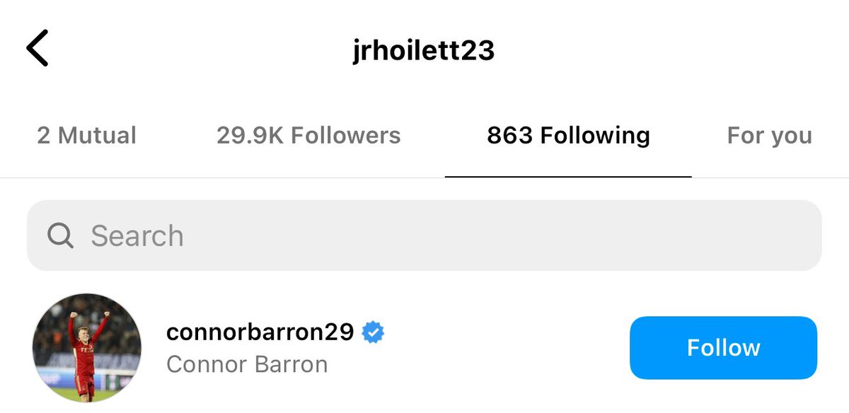 cshanlin's tweet photo. Junior Hoilett now following Connor Barron on IG so might just be some substance to the Dons rumours 🔴⚪️ https://t.co/lBzfUAXJO9