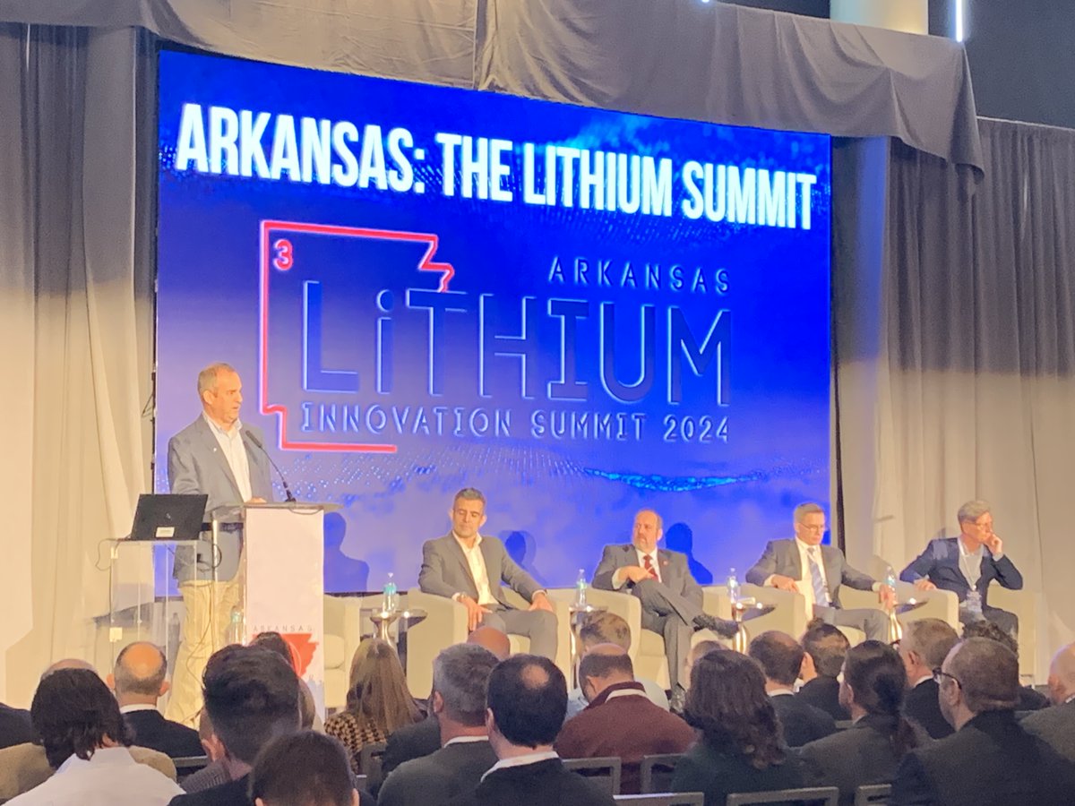 ARLithiumSummit's tweet image. The lithium industry is heating up in Arkansas. Check out what&apos;s happening at the Arkansas Lithium Innovation Summit.

#ARLithiumSummit24