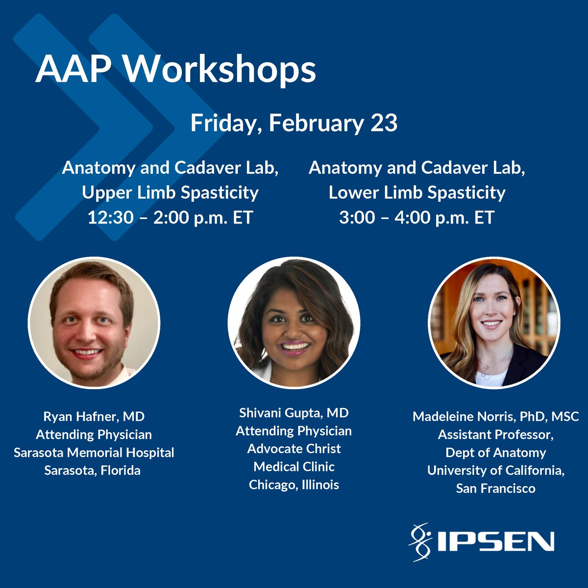 Check out our expert-led workshops at @AAPhysiatrists’ Annual Meeting #Physiatry24 at booth 223 on Thursday, Feb. 22 and Friday, Feb. 23 for a hands-on learning experience.