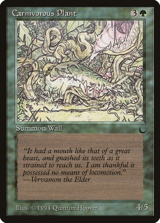 orcish_dreams's tweet image. MTG Card: Carnivorous Plant   #wotc
That is one big mother from outer space.