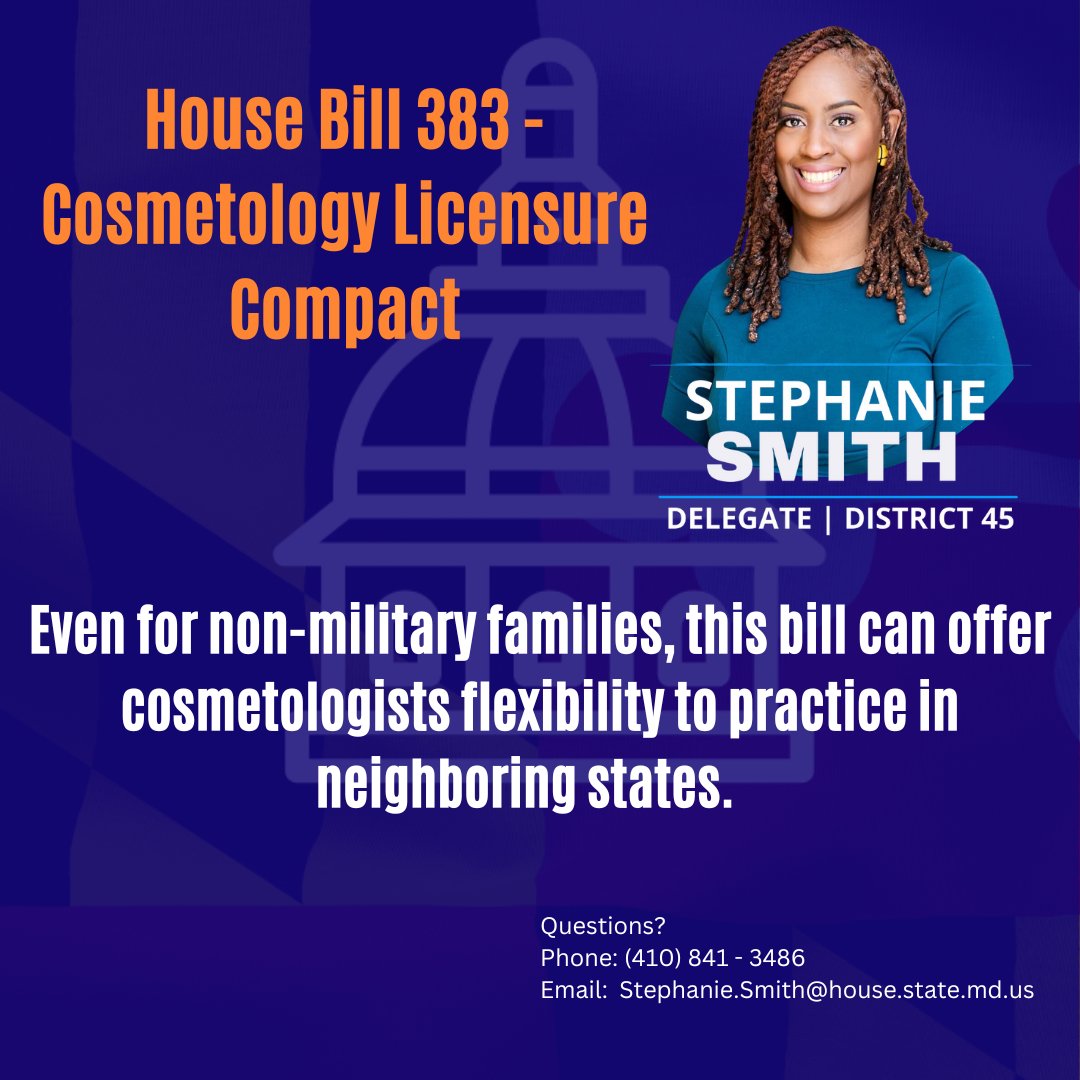 Smith4Delegate's tweet image. I am excited to sponsor this important piece of legislation! This is the first time states have endeavored to form this type of compact. Along with my cross-file @dawn_gile, we are leading the charge for Maryland to join the compact. #Working4md