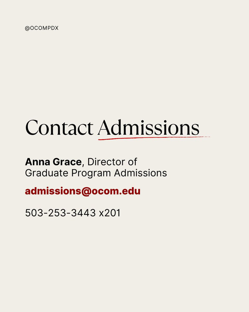 OCOMPDX's tweet photo. OCOM loves welcoming transfer students!

Our rigorous curriculum and clinical experiences are highly respected, and our faculty work with students to ensure that their educational experience is enriching.

✉️ admissions@ocom.edu
💻 https://t.co/evhL2OYbur https://t.co/lwXDEAn77r