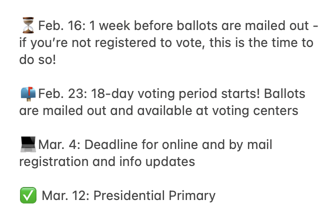 Washington Voters! We have some important dates coming up—take a look: