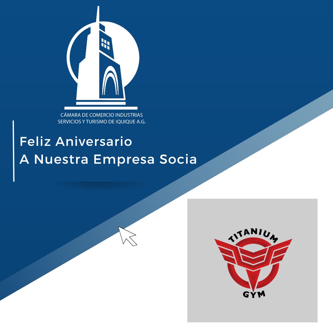 Muchas felicidades a nuestra empresa socia Titanium Gym en su aniversario.  #CamaraDeComercioIquique #Iquique #iquiqueglorioso <a href="/ksaldesaliaga/">Karla Saldes</a>