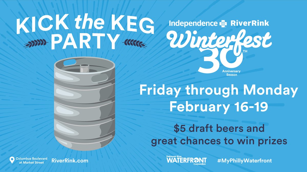 LAST CHANCE FOR WINTER FUN! It’s the last weekend of #RiverRink Winterfest. Hurry down for Kick the Keg. Plus amazing deals on skating, the final Saturday Sounds of the season and more. bit.ly/49yORNO #MyPhillyWaterfront #RiverRink