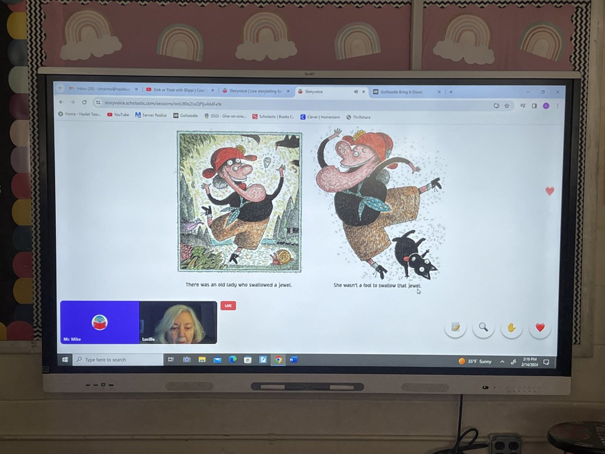 Miss Daniella Marino (@missmarino7) on Twitter photo This week on Storyvoice, author of the “Little Old Lady” series, Lucille Colandro, read “The Little Old Lady Who Swallowed a Rose”! We loved listening to a real author read their own story! 🌹📚 <a href="/storyvoicelive/">Storyvoice</a> This week on Storyvoice, author of the “Little Old Lady” series, Lucille Colandro, read “The Little Old Lady Who Swallowed a Rose”! We loved listening to a real author read their own story! 🌹📚 <a href="/storyvoicelive/">Storyvoice</a>
