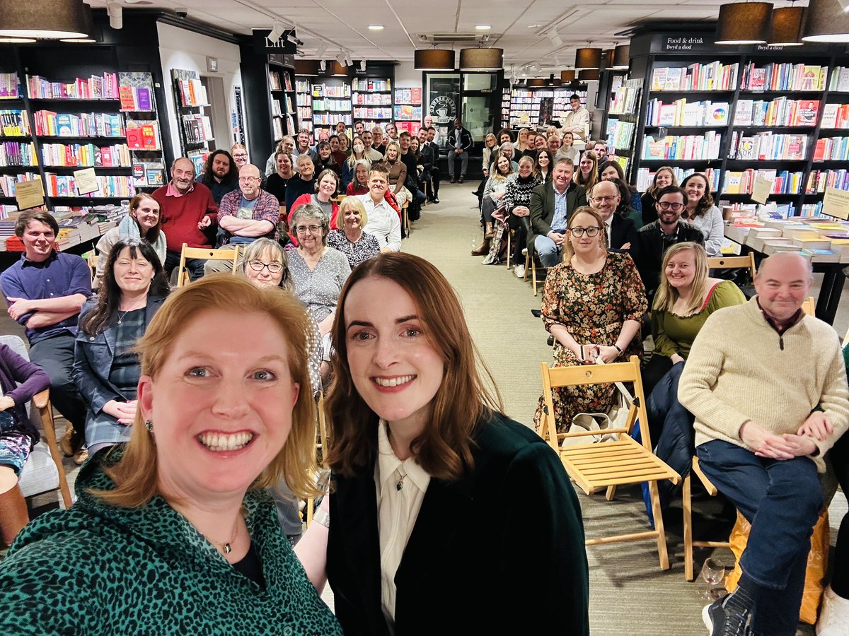 I had a fabulous time at @WaterstonesCDF tonight, interviewing the exceptionally clever @LJShepherdwords about her brilliant debut, #TheTrialsOfLilaDalton