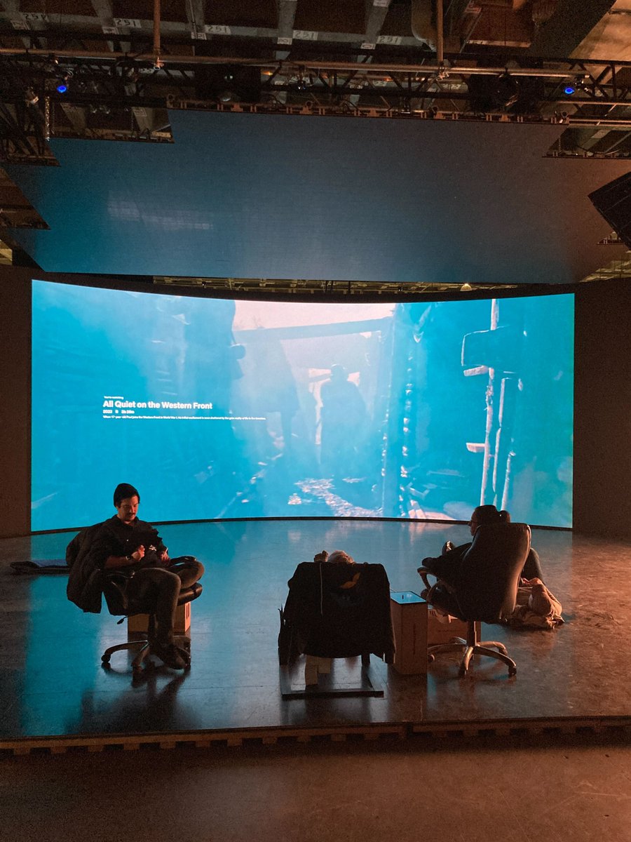 immersionroom's tweet photo. The production team is taking the snow storm in stride by "conducting research" on the LED wall for some upcoming shows. https://t.co/hrnw7KwAS3