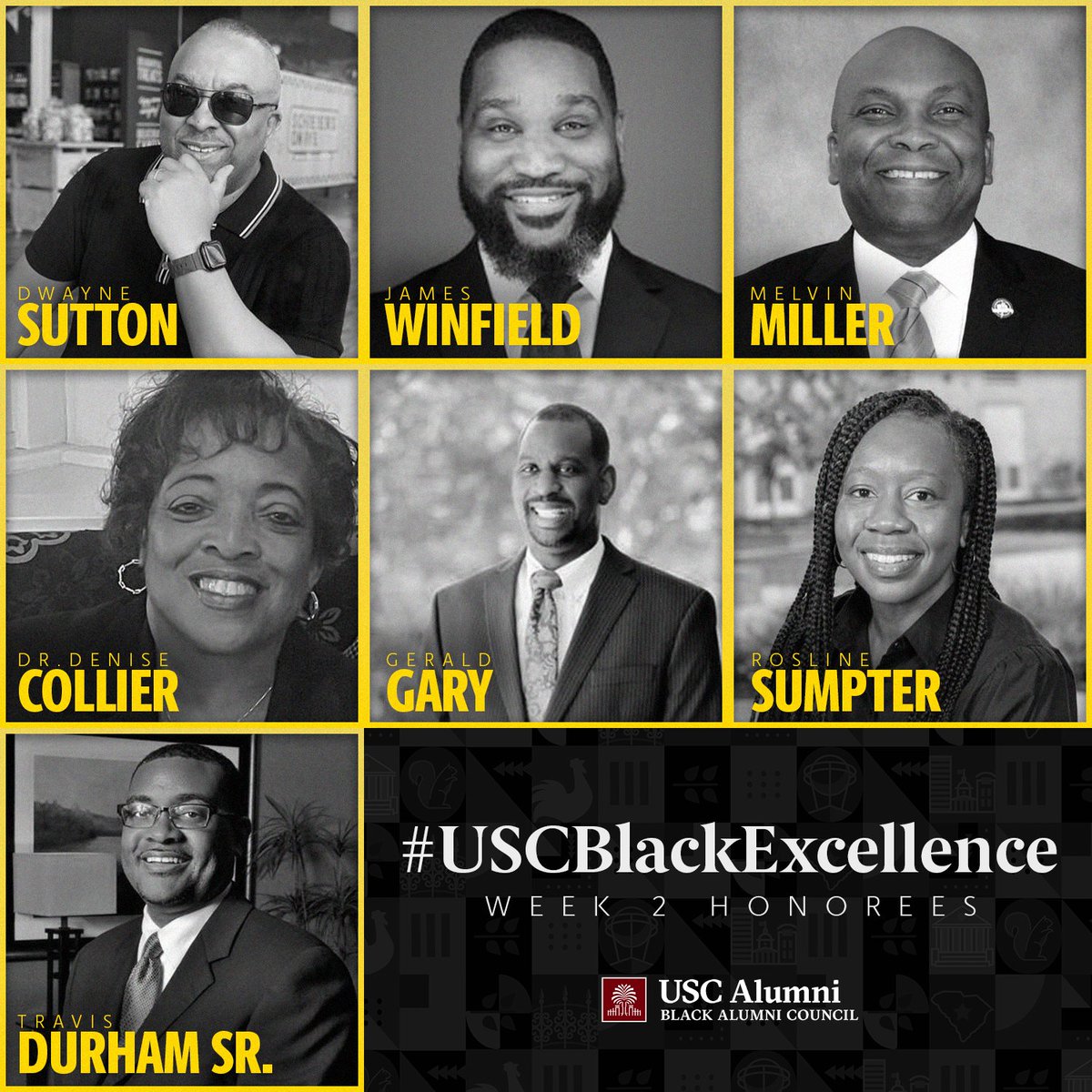 UofSCBAC's tweet image. Meet the week ✌🏾 honorees as we continue our 29 Days of #USCBlackExcellence!
📝: uofscalumni.org/news/29-days-o…