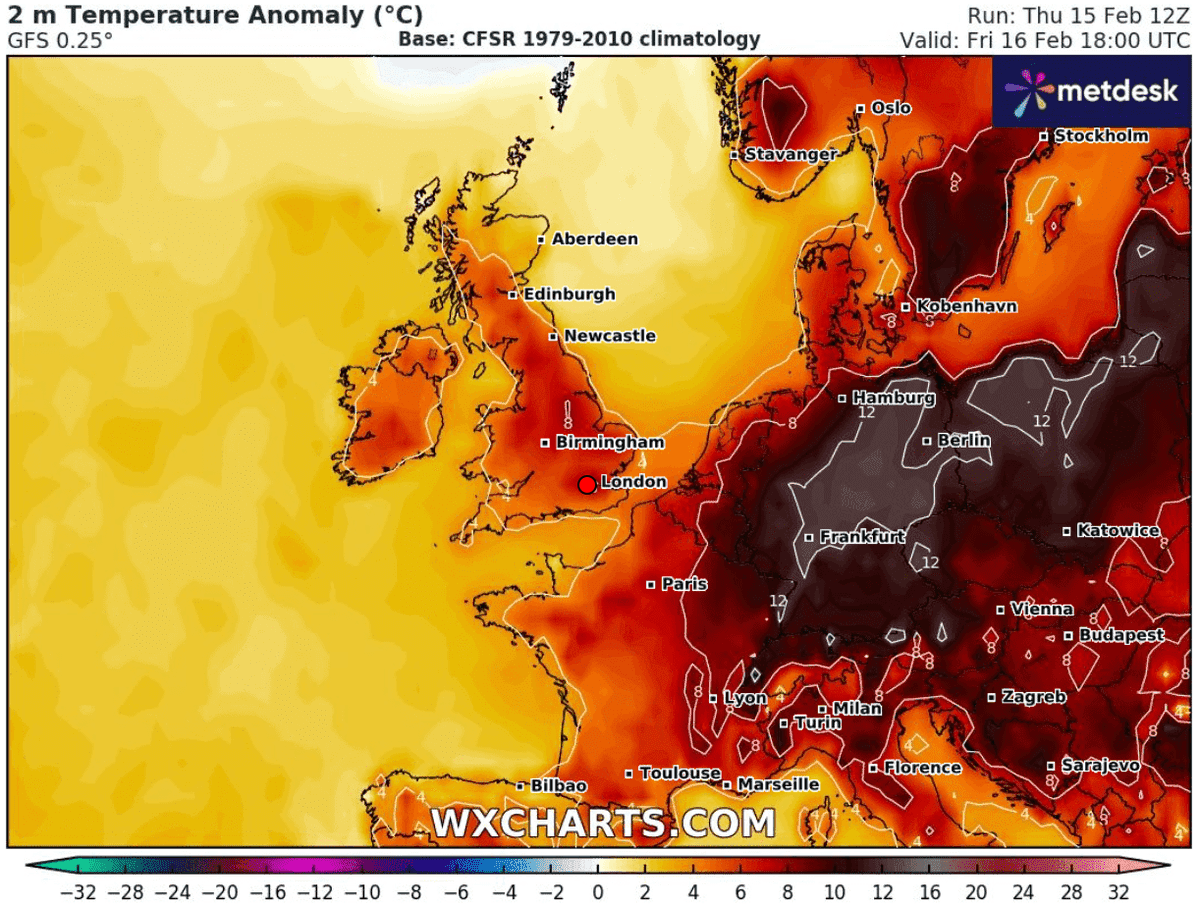 The night temperatures across #Europe are currently higher than what the average daytime temperatures are supposed to be for this time of the year. Absolute #climate madness. The climate you knew is no longer.